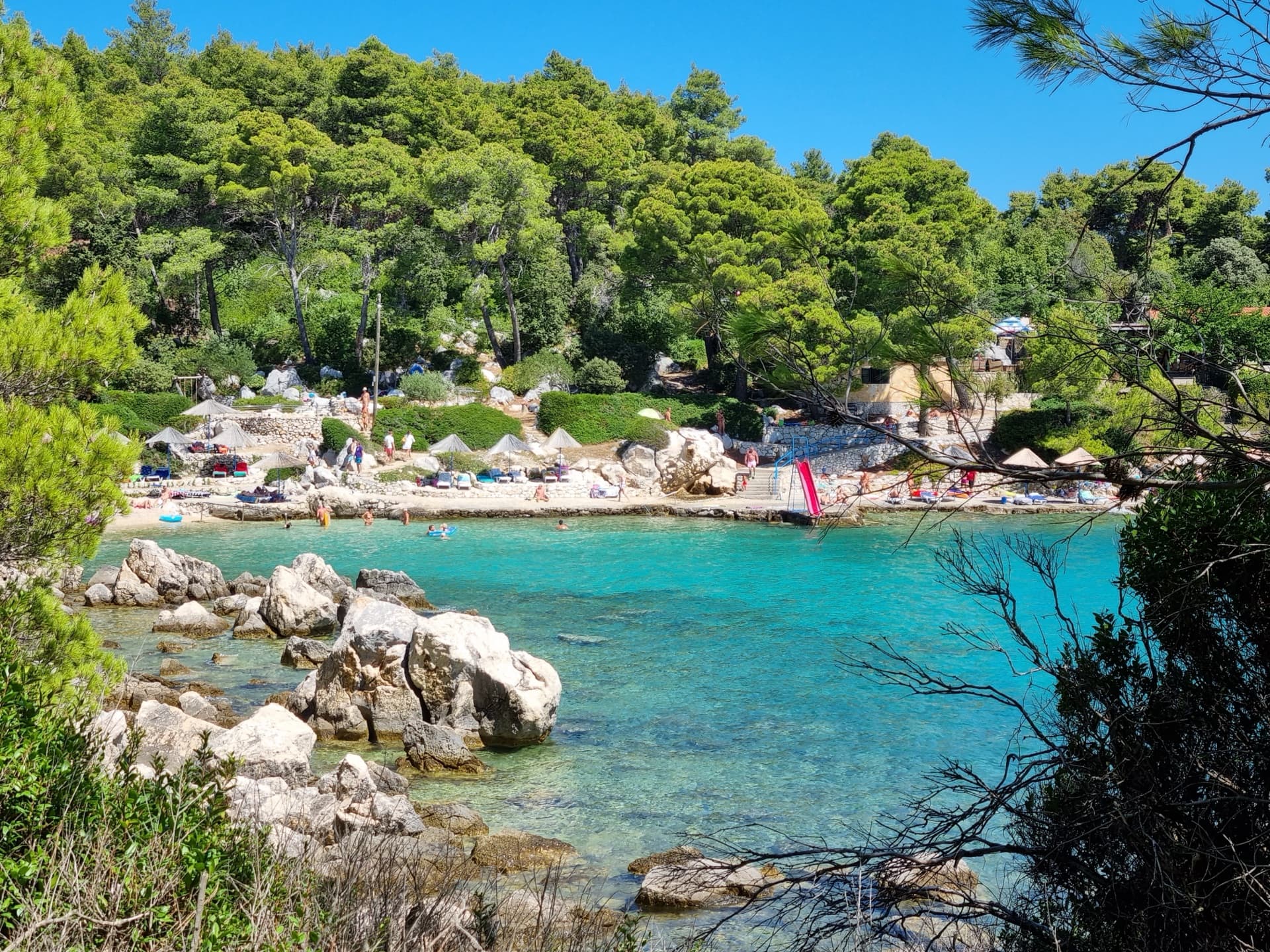 Plaža Fruga in Palit, Rab Island.
